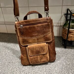 MacCase Brown Leather Crossbody Bag